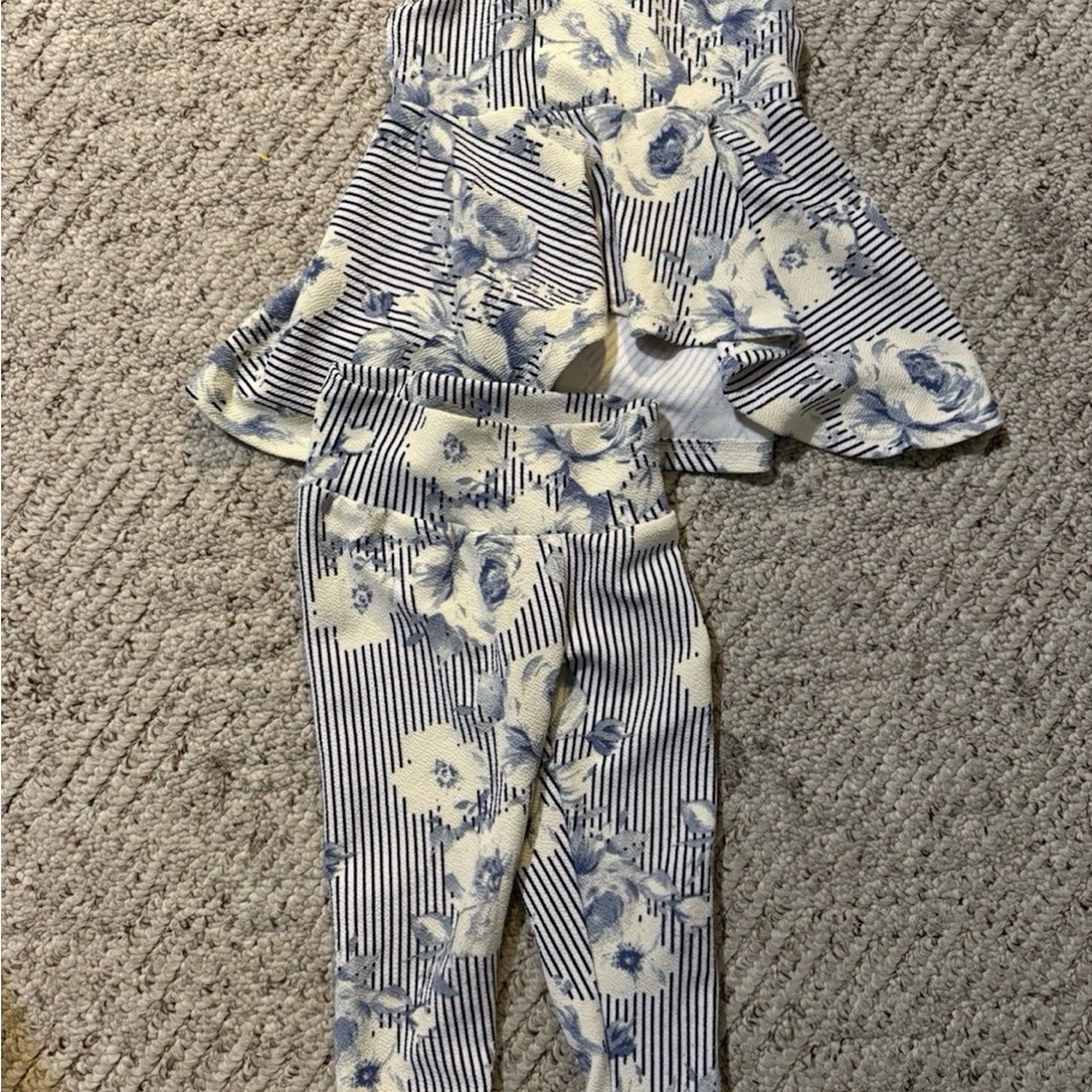 Floral Striped Kids Matching Set - Picture 6 of 8